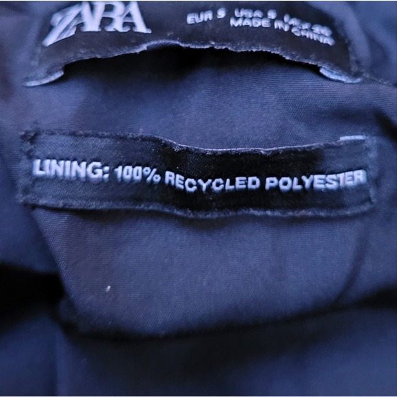 Zara Black Faux Fur Mock Neck Cropped Heavy Winter Jacket - Picture 12 of 13